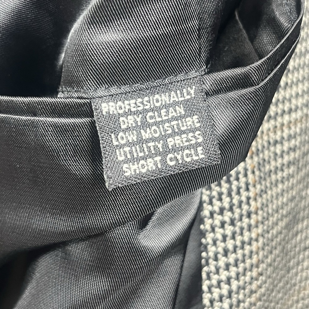 Jos A Bank Men's 44R‎ Blazer Sport Coat Black Gray Houndstooth Check Silk Wool - Picture 5 of 13